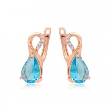 Apzeltīti ,mirdzoši auskari ar cirkonu